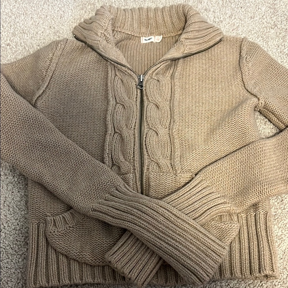Old Navy Tan Turtle Neck Sweater with Ribbed Knit